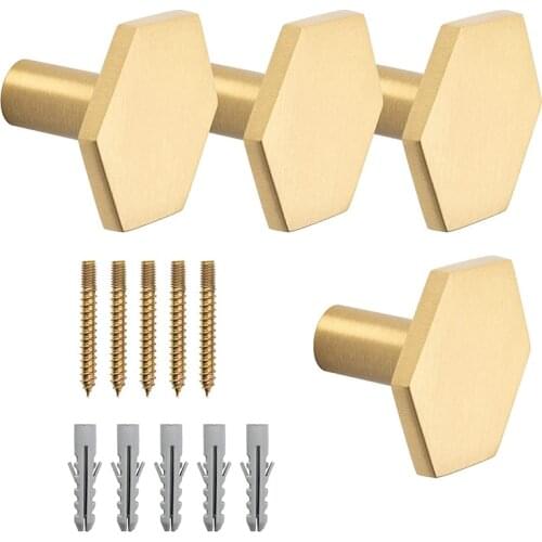 4Pcs Modern Wall Hooks Made From Solid Brass. Perfect Purse Wall Hanger, Perfect for Coats, Jackets, Hats, Scarves, Bags