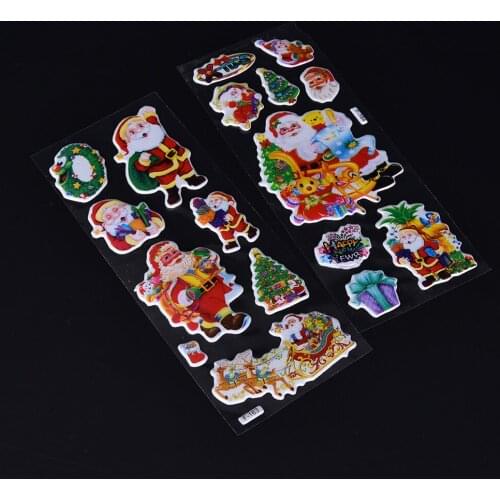 5 Sheets/lot New Arrival 3D Merry Christmas Decorative Stickers Adhesive Stickers Scrapbooking DIY Decoration Diary Stickers