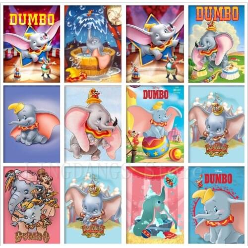 Disney 5D DIY Diamond Painting Dumbo Elephant Cartoon Animal Full Drill Diamond Mosaic Embroidery Cross Stitch Home Decor Gift