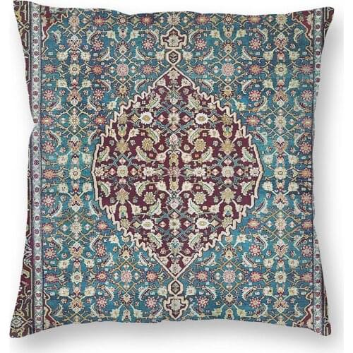 Antique Agra North India Carpet Pillowcase Decoration Bohemian Cushions Throw Pillow for Sofa Polyester Double-sided Printing