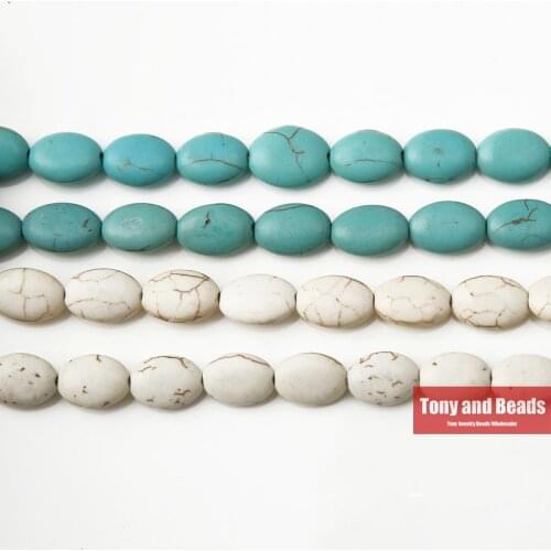 10X14MM Turquoises Flat Oval Beads 15" Strand Pick Colors For Jewelry Making No.TB6