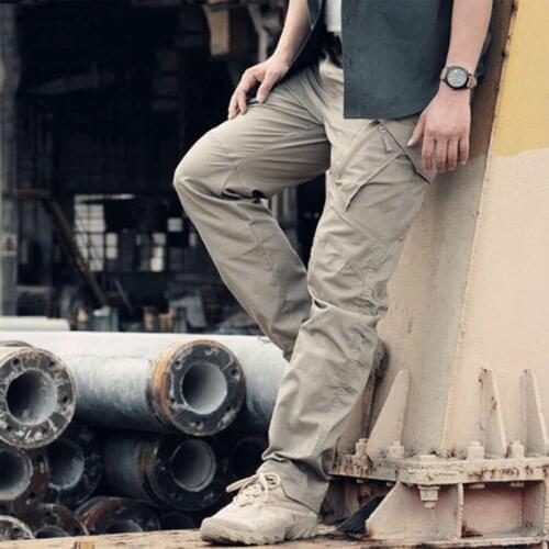 Waterproof Pants Mens Casual Work Walking Combat Cargo Multi-Pocket Pants Army Long Trousers Clothing FK88
