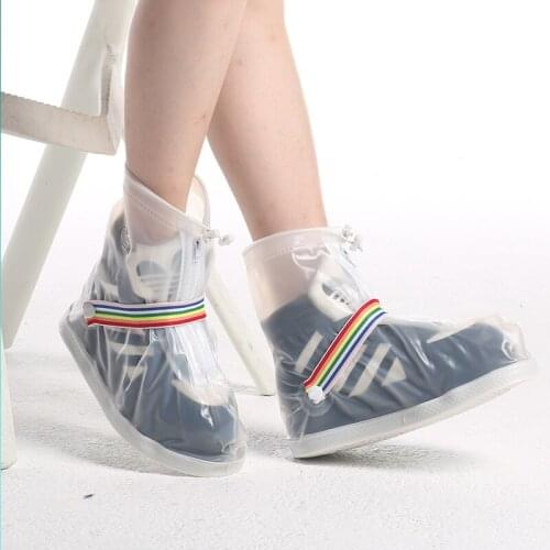 Cover thickened wear resistant waterproof shoe cover with zipper waterproof layer fashionable anti slip rainshoe cover