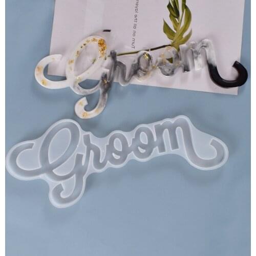 DIY Crystal Epoxy Mold Groom Groom English Letter List House Decoration Silicone Mold For Resin