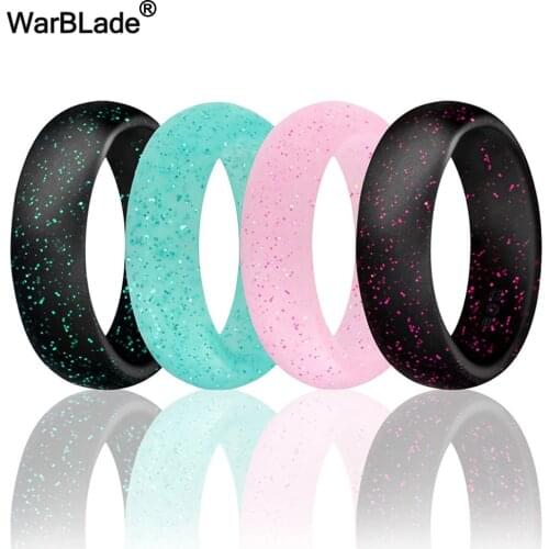 WarBLade 4pcs/set 4-10 Size Food Grade FDA Silicone Finger Ring 5.7mm Hypoallergenic Crossfit Flexible Rubber Rings For Women
