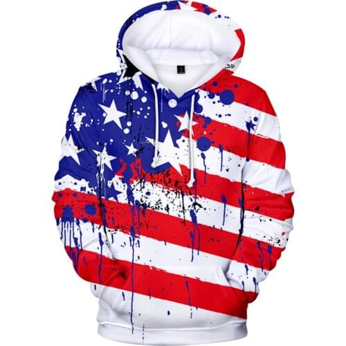 America Independence Day National Flag Hoodies Men Women USA Hoodie Sweatshirt Pullover Fashion Tops Boys/Girls 3D Print Hooded