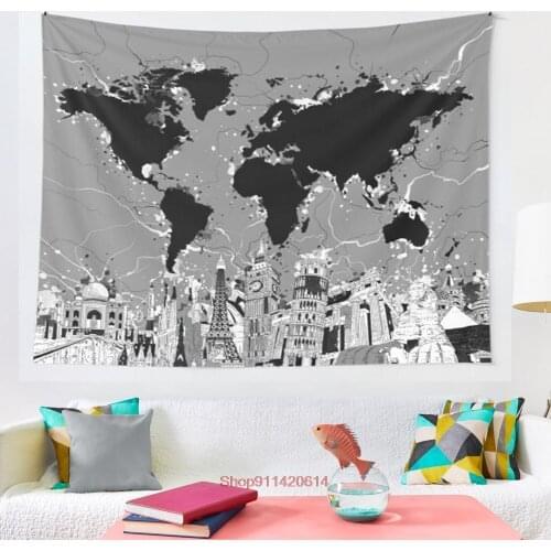 World map tapestry Blanket Tapestry Wall Hanging Tapestries Bedroom Bedspread Throw Cover Astrology Divinatio Wall Decor