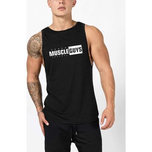 Muscleguys singlet canotta bodybuilding stringer tank top men fitness vest cotton sleeveless shirt cut off sportswear clothing