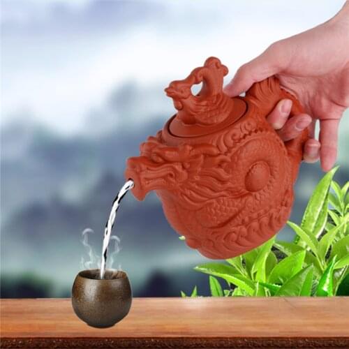 Mini Chinese purple clay teapot for make tea pot set water kettle smart ornamental purple sand dragon tea pots teaware