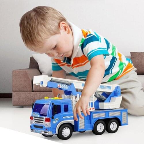 Simulation Inertia Sprinkler Series Storytelling Music Lighting Engineering Car Model Toy 1:16 Childrens Toy Car Boy Gift