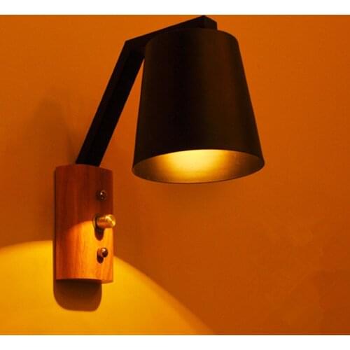 Newest Modern Wall Lamps Sconces Living Room Wooden Restaurant Bedroom Decorative Wall Lights Lamparas Home Lighting Fixture