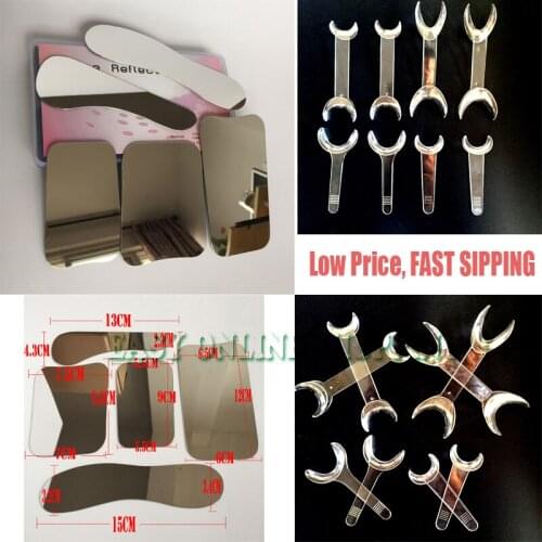 New 5PCS Dental oral Stainless steel Photographic Mirror Reflector +8pcs Dental Teeth Whitening Cheek Retractor