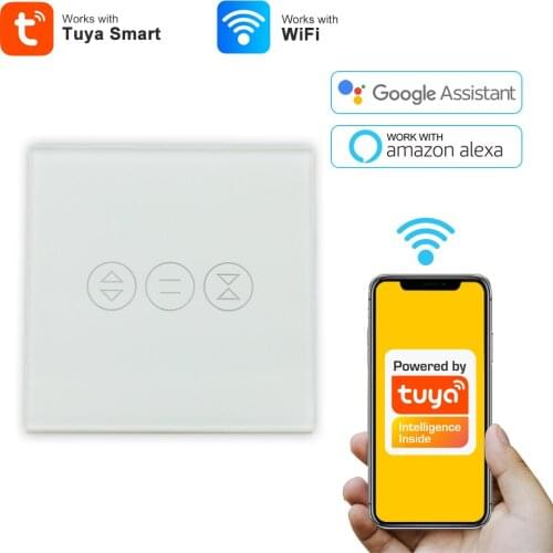 Tuya WiFi Switch for Curtain Motor Smart Switches to Remote Control Electric Blinds Motor Timing Wk with Google Assistant Alexa