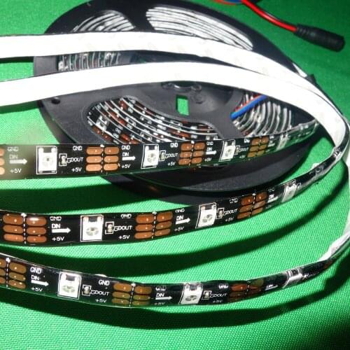 5m 30LEDs/m DC5V addressable WS2812B led pixel strip,waterproof by silicon coating,30pcs WS2812B/M with 30pixels;BLACK PCB