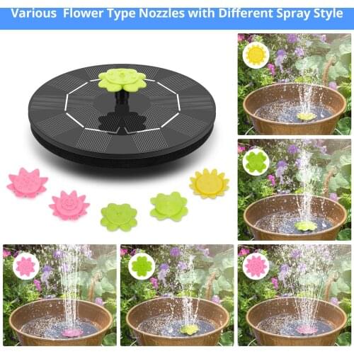 Floating Solar Fountain Garden Water Fountain Pool Pond Decoration Lotus leaf petals Shape Solar Panel Powered Water Pump