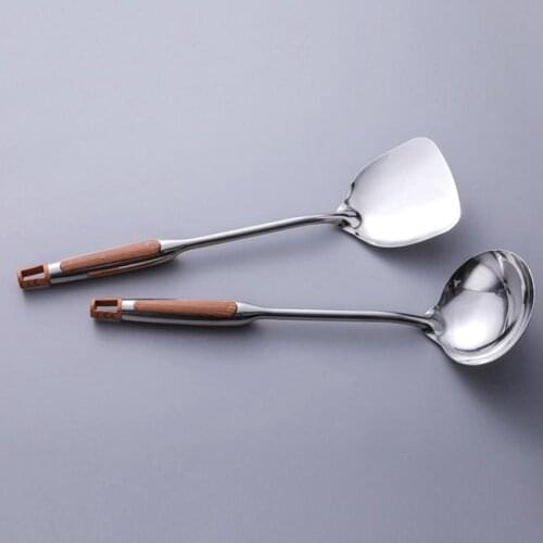 Durable Portable Stainless Steel Fried Shovel Cooking Turners Spatula Spoon Colander Home Kitchen Gadgets Accessories