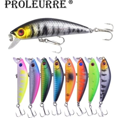 Proleurre 1pcs 70mm 8g Minnow Fishing Lure Artificial Plastic Hard Bait peche 3D Eyes Crankbait Wobblers Fishing Tackle
