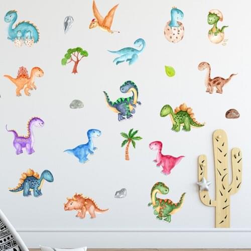 Multicolor Dinosaur Wall Stickers for Kid room Nursery Wall Decor PVC Wall Decals for Kindergarten Art Murals Home Decoration