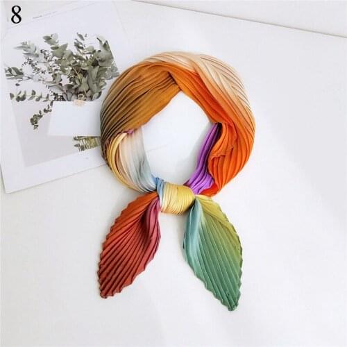 Chiffon Scarf Colorful Silk Scarf Women Fashion Print Small Neck Scarfs Fold Cute Square Scarves Girls Accessories Lady Shawl