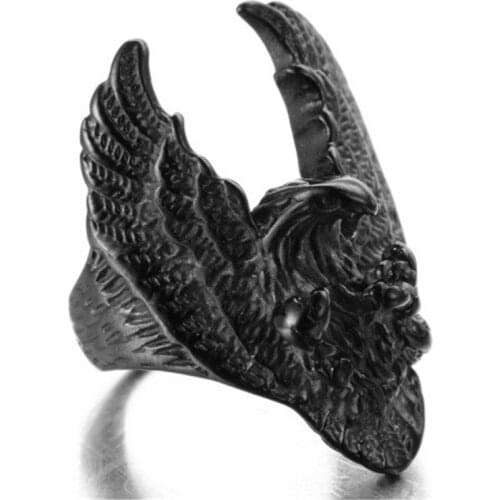 Three colors MENS AMERICAN BIKER EAGLE 316L STAINLESS STEEL RING