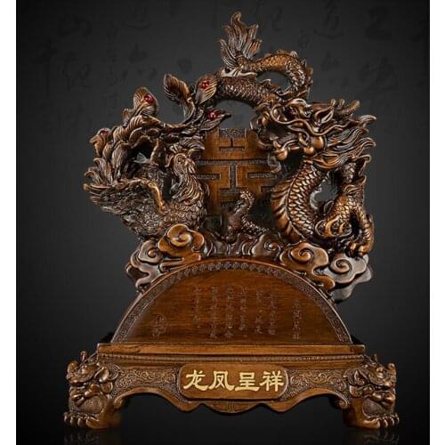 Resin dragon decoration feng shui zhaocai longfeng chengxiang dragon crafts dragon living room home Animal dragon decoration