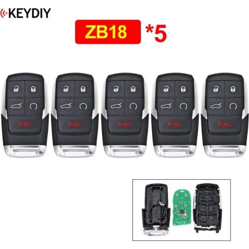 5Pcs/Lot KEYDIY 4+1/5 Button Universal KD Smart Key ZB18 Car Key Remote Replacement for KD-X2 Fit for More than 2000 Models