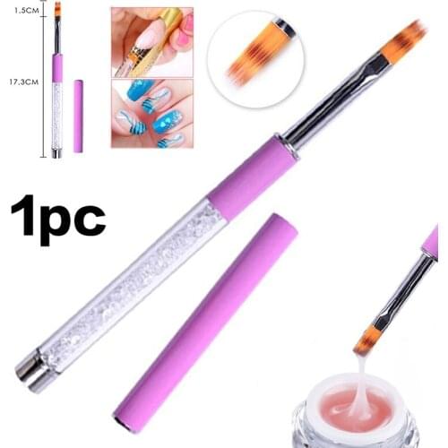 1pc Nail Art Painting Drawing Pen Brush Rhinestone Handle Smudge Gradient Nail Art Pen Perfect for Acrylic and UV Gel Nail Art