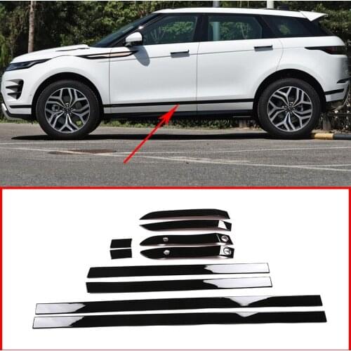 For Range Rover Evoque L551 2019-2020 ABS Glossy Black silver Car Side Door Body Molding Strips Cover Trim Car Accessories 10Pcs