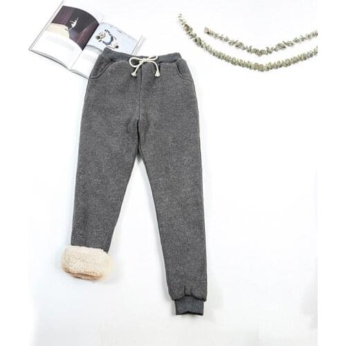 2020 Winter Women Pant Thick Lambskin Cashmere Warm Female Casual Pants Loose Harlan Pants Long Trousers Plus Sizelus