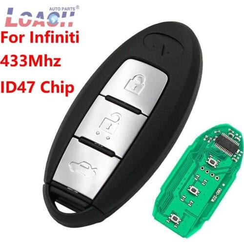 3 Buttons New Smart Remote Key Fob 433MHZ with 47 Chip for Infiniti JX35/QX60