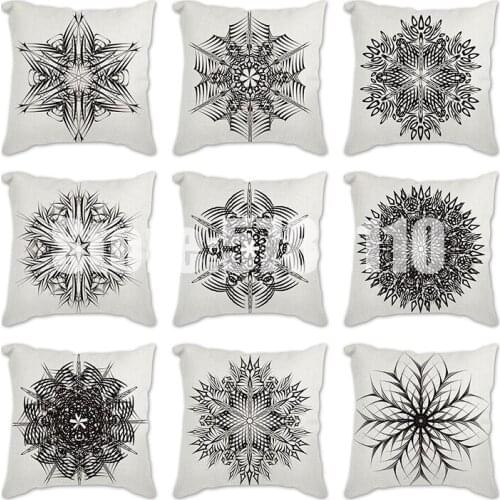 45X45 cm Home Decor Pillow Case Sofa Cushion Cover Snowflake vector Printed Throw Pillowcase Cafe Home Office Decoration Gifts