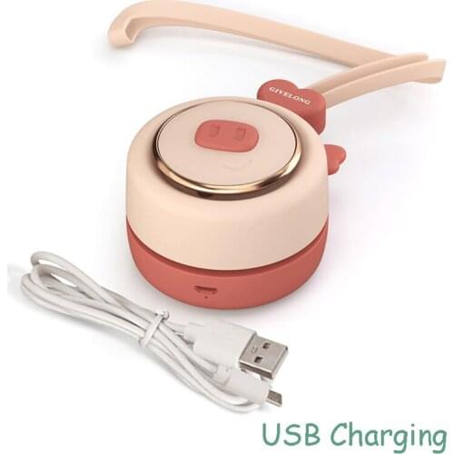 Mini Bladeless Fan Cute Pet Hands Free Hanging Rope Portable USB Rechargeable Fans Summer Travel Office Outdoor Home Air Cooler