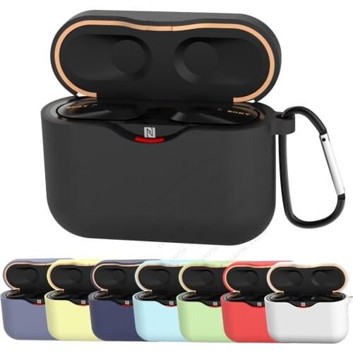 Case For SONY WF-1000XM3 Earphone Accessories Charging Box Cover Case On For SONY WF 1000 XM3 TPU Soft Shell with Anti-lost Hook