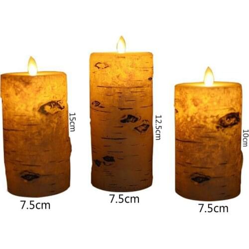 Christmas Birch Tree LED Candle Light Smokeless Environmental Protection Night Light Easter Flame Candle Light Decorative Light