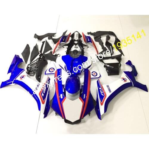 For YZF 1000 R1 2015 2016 2017 2018 2019 YZF-R1 Blue White Black Aftermarket Motorcycle Fairing Kits (Injection molding)
