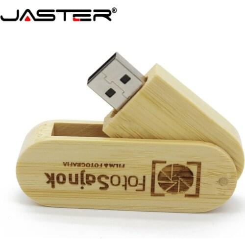 JASTER Custom Logo rotatabl wood keychain usb flash drive thumb drive 4GB 8GB 16GB 32GB 64GB Photography wedding gift Pen drive