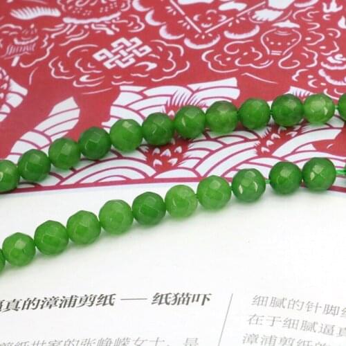 Faceted green aventurine round 6mm loose beads 15inches DIY stone beads women jewelry making design Fashion style