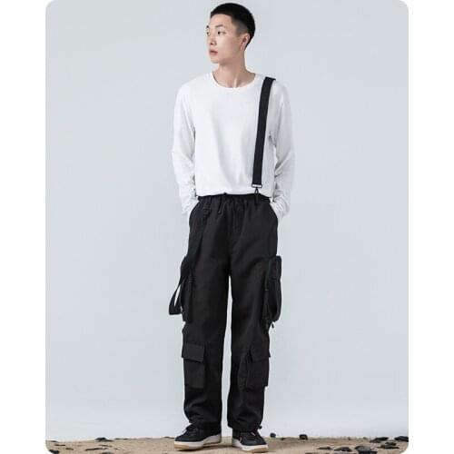 Spring autumn overalls Full Length Cargo Pants Multi Pocket Safari Style Mens clothes Harajuku Hiphop rompers Jogger oversized