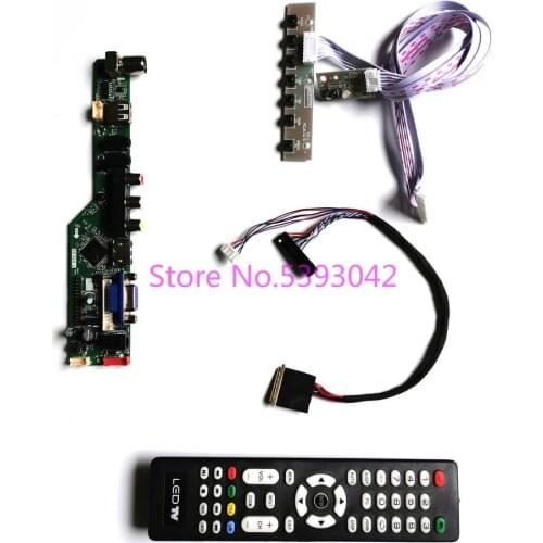 KIT fit LP133WH2 (TL)(E1)/(TL)(F1)/(TL)(F2)/(TL)(GA)/(TL)(HA) 40-Pin LVDS LCD 1366*768 Remote AV+USB TV control drive board