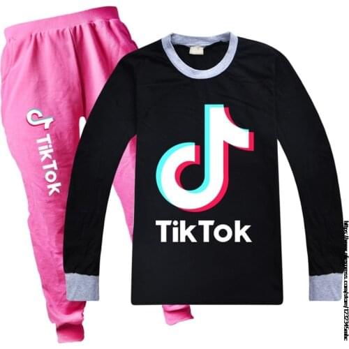 Outfits for Boy Tik Tok Cartoon Print Boy Clothes Set Girl Sweatshirt+Pants 2 Piece Children Outfits Toddler Kids Sport Suits