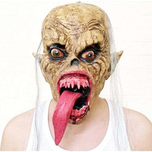 Halloween Demons Horro Scary Ghost Cosplay Costume Prop Latex Face Mask Masquerade Party Horrifying Headwear Dress Up Party