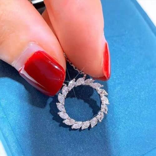 Fashion Ladies 925 Silver Jewelry Sun Flower Pendant Necklace Female Chain Bride Wedding Wedding Pendant Necklace Jewelry