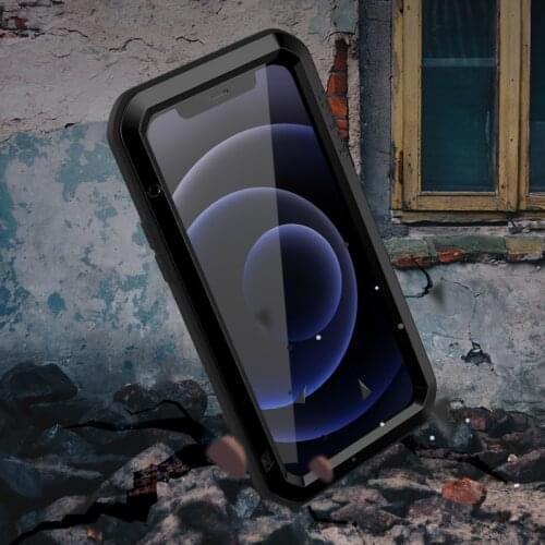 Powerful 360 Heavy Duty Phone Case for iphone 12 11 Pro Max 12 Mini Shock Dirt Proof Water Resistant Metal Armor Cover Case