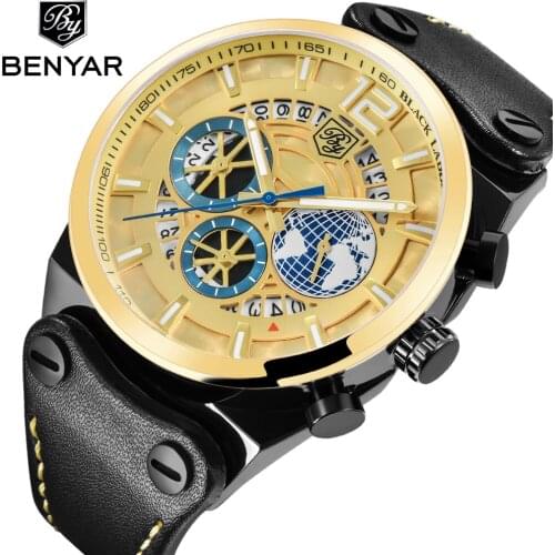 BENYAR Brand Luxury Chronograph Sport Mens Watches Fashion Military Waterproof Quartz Watch Clock Relogio Masculino Dropshipping