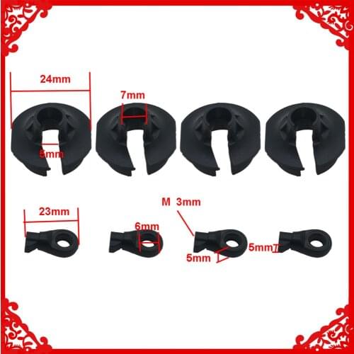 Plastic heavy duty Shock Rod End and Spring Cup Set for 1/7 Arrma 6s Notorious Kraton Outcast Typhon Talion Infraction Limit