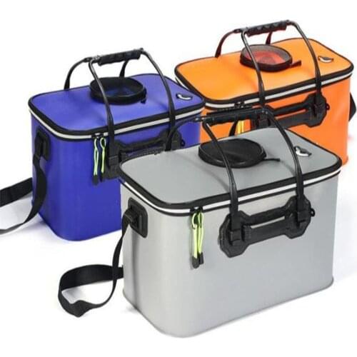 Outdoor Folding fish buckets High Quality EVA Fishing Barrel boxed bucket multi-purpose box live fishs water tank 35CM 40CM 45C