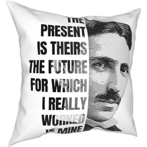 Nikola Tesla Pillowcase Home Decor Engineer Electricity Cushions Throw Pillow for Living Room Polyester Double-sided Printing