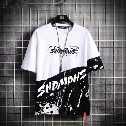 New Fashion Print Oversized Men T Shirt Hip-Hop Cotton T-shirt O-neck Summer Male Causal Tshirts Funny Loose Tees Top Plus Size