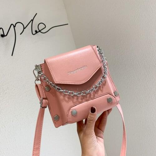 2020 new women bag PU Flap Chains Rivet Fashion Shoulder Bags handbag purse luxury designer bag Euro-America style