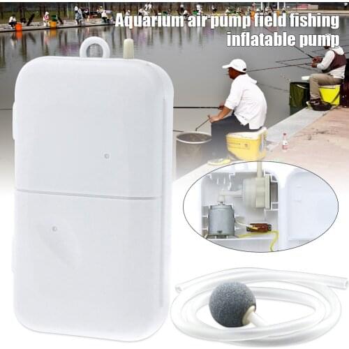 NEW Portable Air Pump Fishing Aerator Oxygenated Live Bait Aquarium Battery Powered